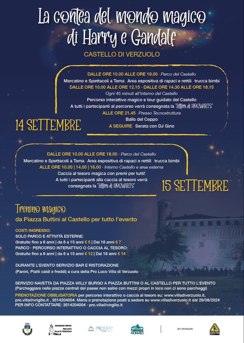 La contea del mondo magico di Harry e Gandalf - castello di Verzuolo - 14-15-settembre